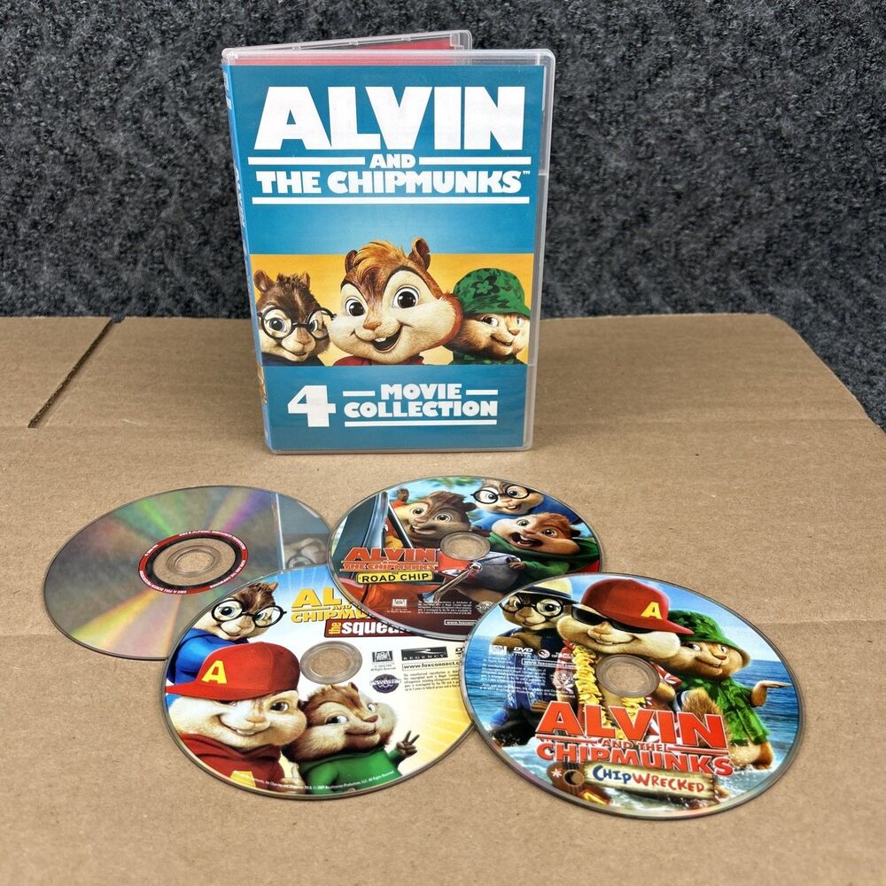 Alvin and the Chipmunks 4 Movie Collection DVD Squeakquel, Chipwrecked Road Chip